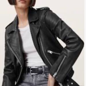 All Saints Balfern Black Leather Jacket